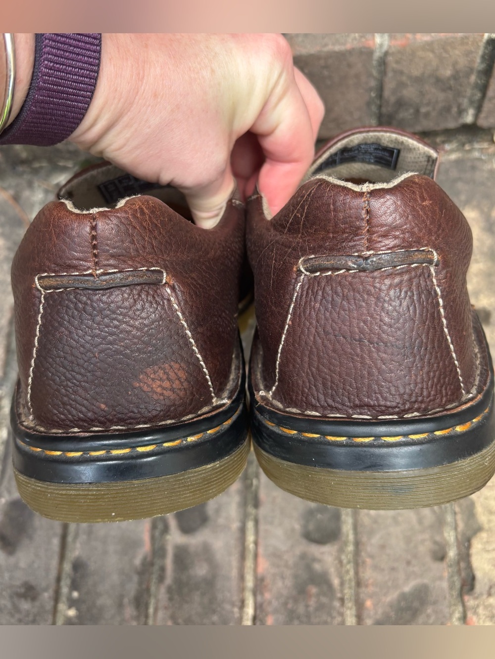 EUC Dr Martens Pebbled Leather Slip-on Loafers Men's Size 13 M Brown Style 11233 - Picture 8 of 14
